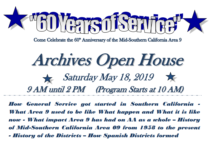 Archives Open House, Sat May 18, 2019